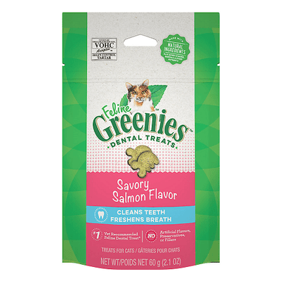FELINE GREENIES - Cat Dental Treat - Savory Salmon Flavor Greenies Cat Treats.