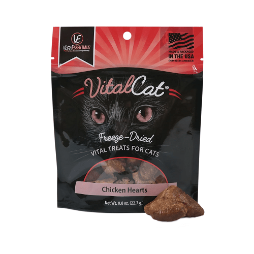 Freeze Dried Cat Treat - Chicken Heart - 0.8 oz Vital ESSENTIALS Cat Treats.