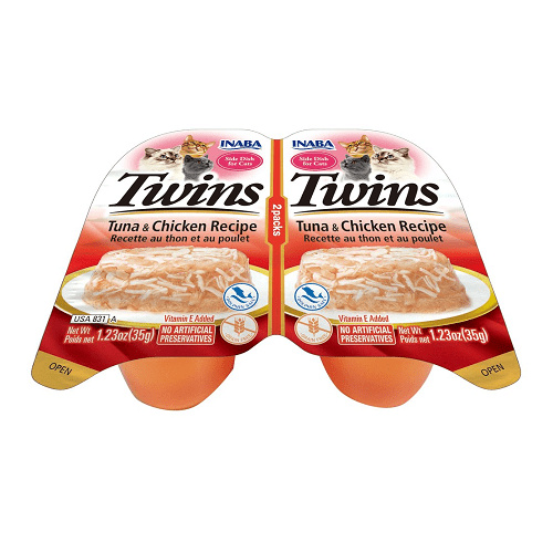 Twins - Side Dish Cat Treat - Tuna & Chicken - 35 g x 2 cups Inaba Cat Treats.