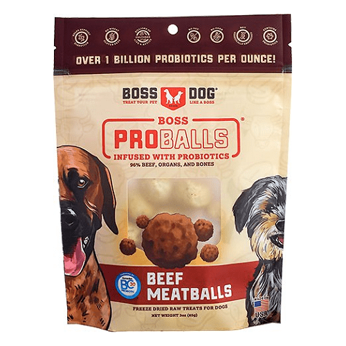 Freeze Dried Dog Treat - BOSS PROBALLS - Beef Meatballs Boss Dog Dog Treats.