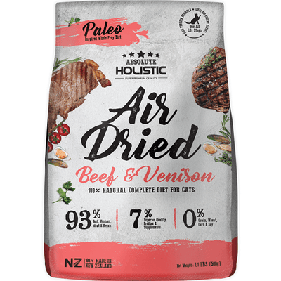 Air Dried Cat Food -  Beef & Venison - 500 g Absolute Pet Non-prescription Cat Food.
