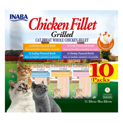 Grilled Fillet - Cat Treat - Chicken Varieties Bag - 25 g x 10 pcs Inaba Cat Treats.