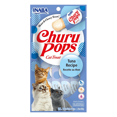 Churu Pops - Cat Treat - Tuna - 60 g x 4 tubes Inaba Cat Treats.