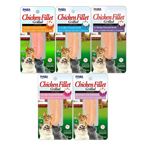 Grilled Fillet - Cat Treat - Chicken Varieties Bag - 25 g x 10 pcs Inaba Cat Treats.