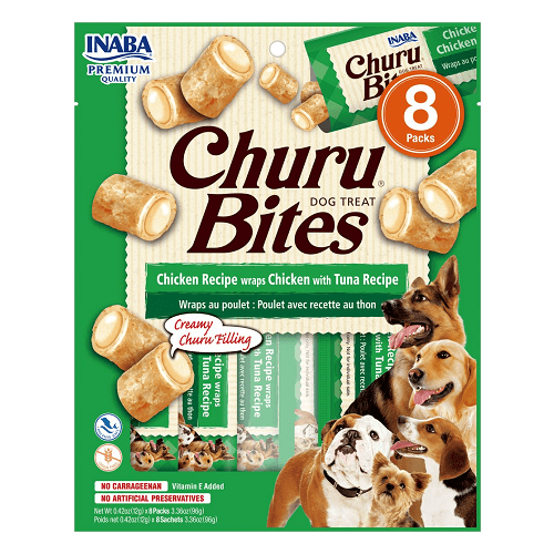 Churu Bites - Dog Treat - Chicken with Tuna - 12 g x 8 packs Inaba Dog Treats.