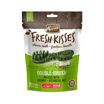 FRESH KISSES - Coconut Oil - For Medium Dogs (25-50 lbs) Merrick Dog Treats.