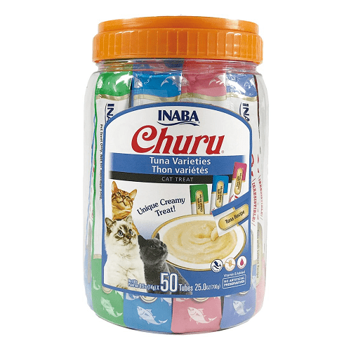 Churu Purée - Cat Treat - Tuna Varieties - 14 g x 50 tubes Inaba Cat Treats.