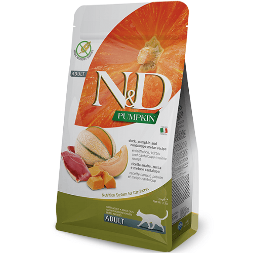 Dry Cat Food - N & D - PUMPKIN - Duck & Cantaloupe - Adult Farmina Dry Cat Food.