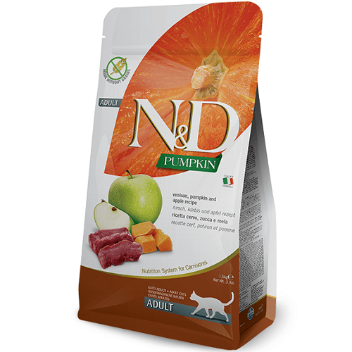 Dry Cat Food - N & D - PUMPKIN - Venison & Apple - Adult Farmina Dry Cat Food.