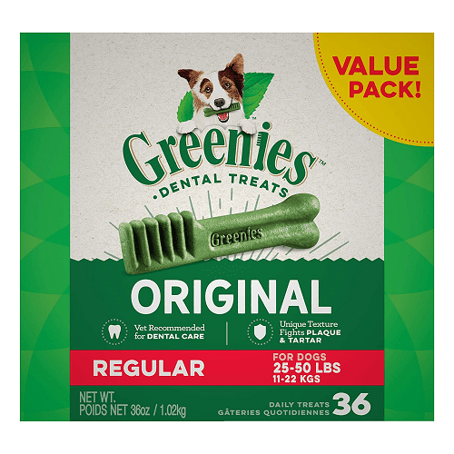 Dog Dental Treats - Original REGULAR Greenies Dog Treats.
