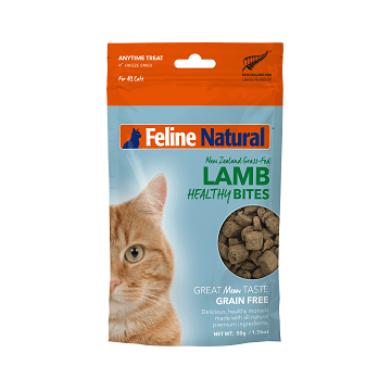 Feline Natural, Freeze-Dried Cat Treats, Lamb Healthy Bites - 50g/ 1.76oz K9 Natural Cat Treats.