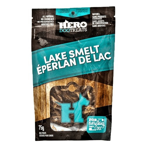 Dehydrated Dog Treat - Lake Smelt - 75 g bag Hero Dog Treats Dog Treats.