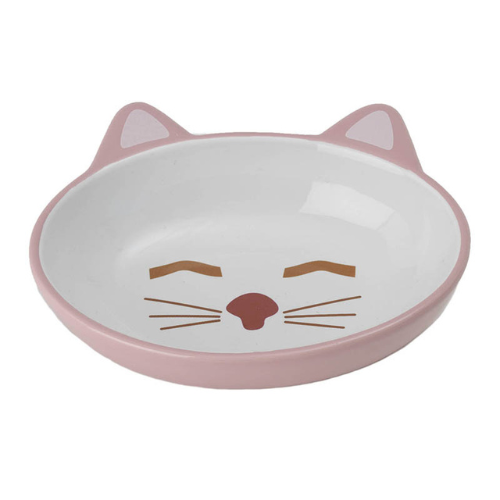 "Sleepy Kitty" Ceramic 5.5 Pink Dish (Dishwasher Safe)