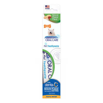 Advanced Oral Care - Dog Toothpaste - Natural Peanut Flavored - 2.5 oz - J & J Pet Club - Nylabone