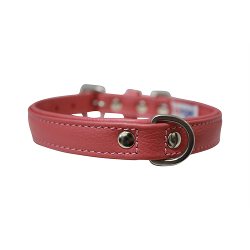 Alpine Plain Padded Leather Dog Collar - Bubblegum Pink - J & J Pet Club - Angel Pet Supplies