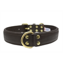 Alpine Plain Padded Leather Dog Collar - Chocolate Brown - J & J Pet Club - Angel Pet Supplies