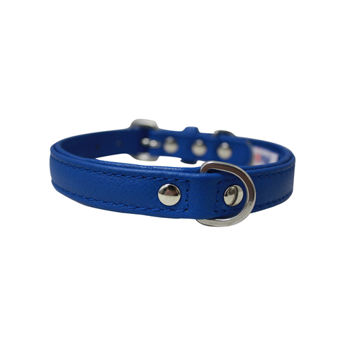 Alpine Plain Padded Leather Dog Collar - Cobalt Blue - J & J Pet Club - Angel Pet Supplies