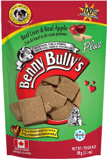 Freeze-Dried Dog Treats, Liver Plus - Beef Liver Plus Apple - 58 g Benny Bully's Dog Treats.