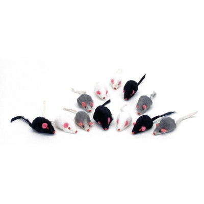Assorted Mice Cat Toys - 2" - 12 pk - J & J Pet Club - Turbo