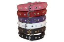 Athens Dog Collar with Rhinestones - Chocolate Brown - J & J Pet Club - Angel Pet Supplies