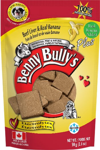 Freeze-Dried Dog Treats, Liver Plus - Beef Liver Plus Banana - 58 g Benny Bully's Dog Treats.