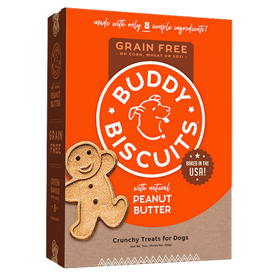 Dog Treat - Original Oven Baked Grain Free Biscuits - Homestyle Peanut Butter - 14 oz* Buddy Biscuits Dog Treats.