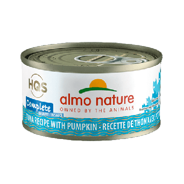 Canned Adult Cat Food - HQS Complete - Tuna recipe with Pumpkin in gravy - 2.47 oz - J & J Pet Club - Almo Nature