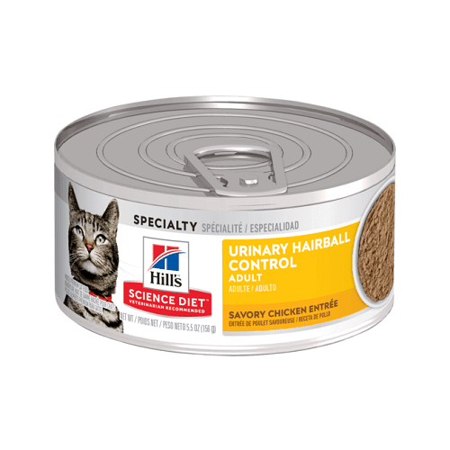 Canned Cat Food - Adult - Urinary Hairball Control - Savory Chicken Entrée - J & J Pet Club - Hill's Science Diet