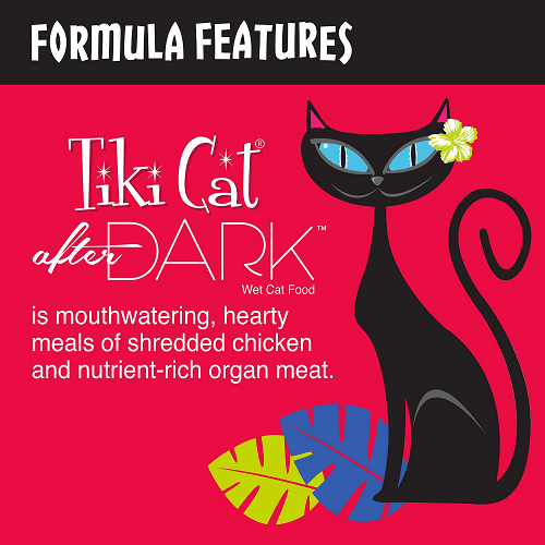 Canned Cat Food - AFTER DARK - Chicken & Beef Recipe in Broth - J & J Pet Club - Tiki Cat