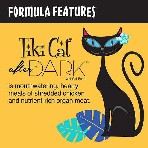 Canned Cat Food - AFTER DARK - Chicken Recipe in Broth - J & J Pet Club - Tiki Cat
