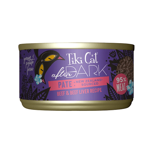 Canned Cat Food - AFTER DARK PATÉ - Beef & Beef Liver Recipe For Adult Cats - 3 oz - J & J Pet Club - Tiki Cat