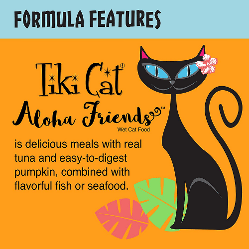 Canned Cat Food - ALOHA FRIENDS - Tuna & Pumpkin - J & J Pet Club - Tiki Cat