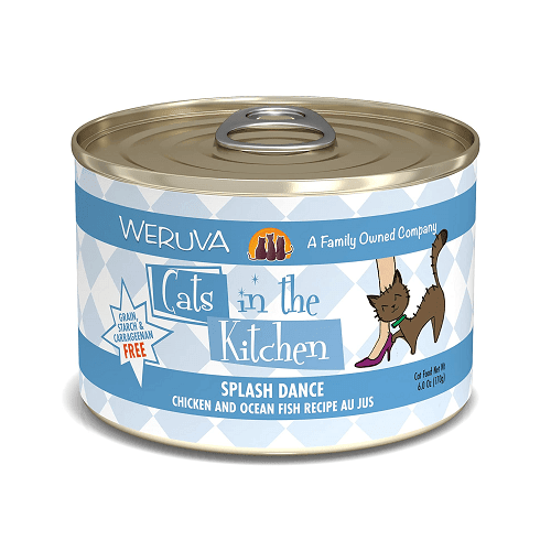 Canned Cat Food - Cats in the Kitchen - Splash Dance - Chicken and Ocean Fish Recipe Au Jus - J & J Pet Club - Weruva