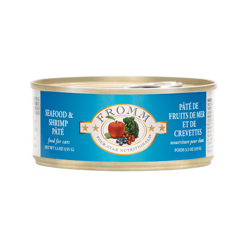 Canned Cat Food - FOUR STAR - Seafood & Shrimp Pâté - 5.5 oz - J & J Pet Club - Fromm
