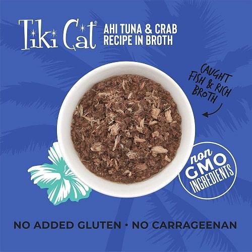 Canned Cat Food - Hana GRILL - Ahi Tuna & Crab Recipe in Broth - J & J Pet Club - Tiki Cat