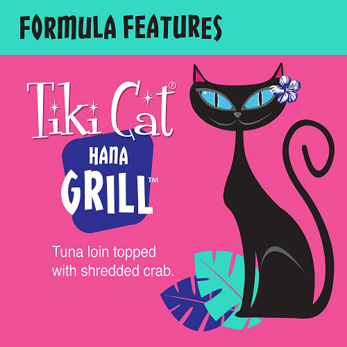 Canned Cat Food - Hana GRILL - Ahi Tuna & Crab Recipe in Broth - J & J Pet Club - Tiki Cat