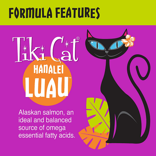 Canned Cat Food - Hanalei LUAU - Wild Salmon Recipe in Salmon Consommé - J & J Pet Club - Tiki Cat