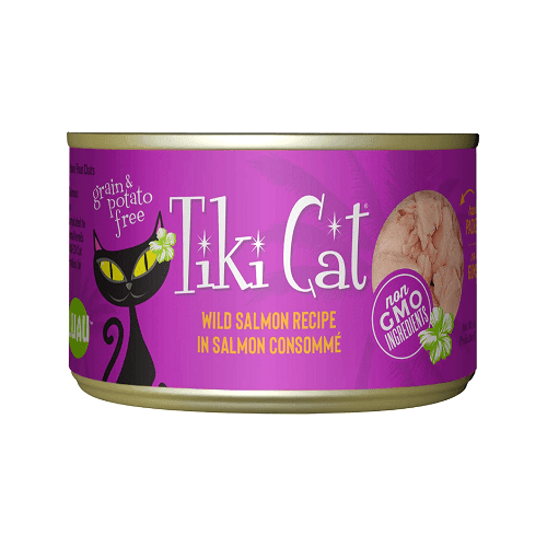 Canned Cat Food - Hanalei LUAU - Wild Salmon Recipe in Salmon Consommé - J & J Pet Club