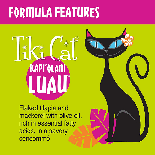 Canned Cat Food - Kapi'Olani LUAU - Tilapia Recipe in Tilapia Consommé - J & J Pet Club - Tiki Cat