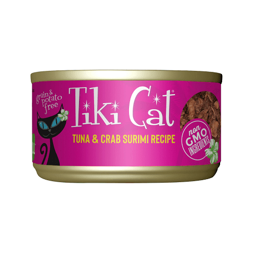 Canned Cat Food - Lanai GRILL - Tuna & Crab Surimi Recipe - J & J Pet Club - Tiki Cat
