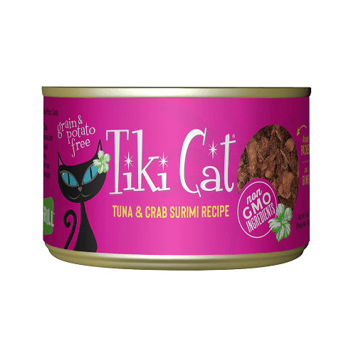 Canned Cat Food - Lanai GRILL - Tuna & Crab Surimi Recipe - J & J Pet Club - Tiki Cat