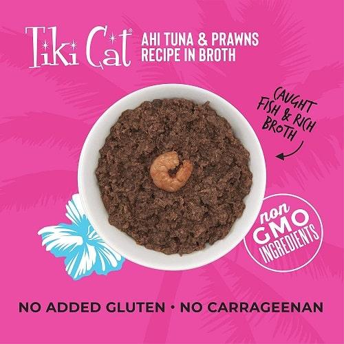 Canned Cat Food - Manana GRILL - Ahi Tuna & Prawns Recipe in Broth - J & J Pet Club - Tiki Cat
