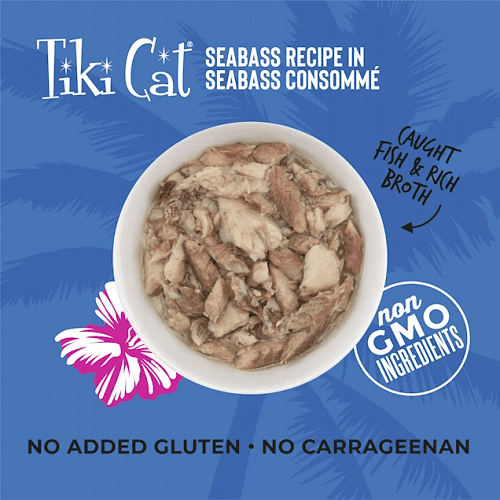 Canned Cat Food - Oahu LUAU - Seabass Recipe in Seabass Consommé - J & J Pet Club