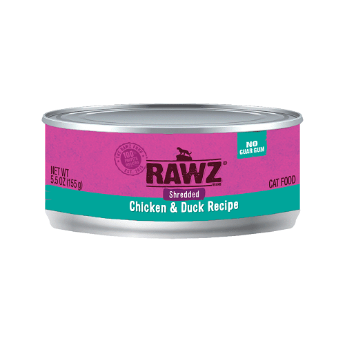 Canned Cat Food - Shredded Chicken & Duck - J & J Pet Club - Rawz