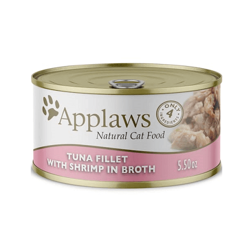 Canned Cat Treat - Tuna Fillet with Shrimp in Broth - J & J Pet Club - Applaws