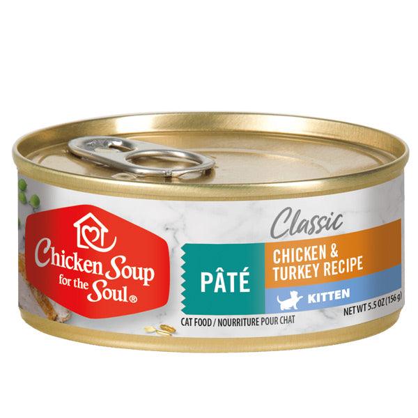 Canned Classic Kitten Food - Chicken & Turkey Recipe Pâté - 5.5 oz - J & J Pet Club - Chicken Soup for the Soul