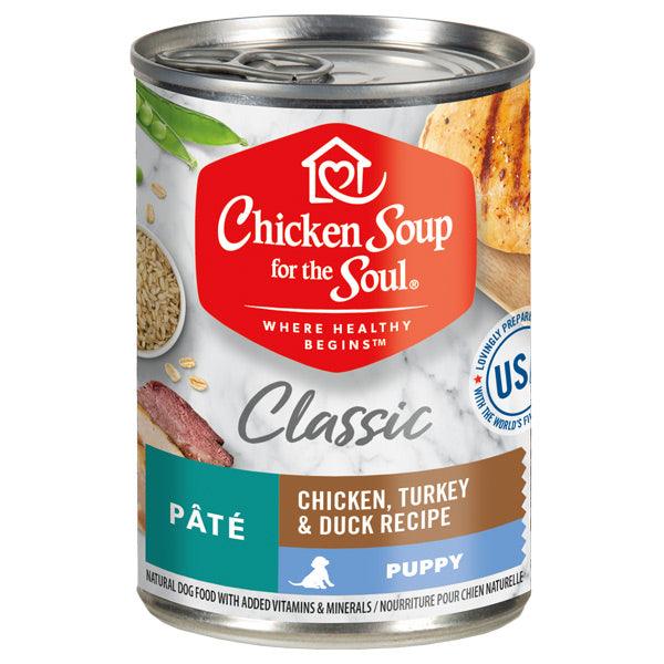 Canned Classic Puppy Food - Chicken, Turkey & Duck Recipe Pâté - 13 oz - J & J Pet Club - Chicken Soup for the Soul