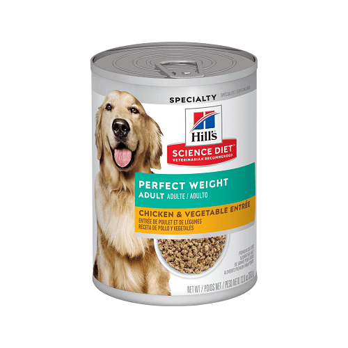 Canned Dog Food - Adult - Perfect Weight - Chicken & Vegetable Entrée - 12.5 oz - J & J Pet Club - Hill's Science Diet