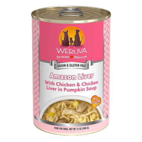 Canned Dog Food - Classic - Amazon Livin' - with Chicken & Chicken Liver in Pumpkin Soup - J & J Pet Club - Weruva