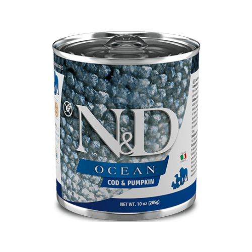 Canned Dog Food - N & D - OCEAN - Cod & Pumpkin - Adult All Breeds - 10 oz* - J & J Pet Club - Farmina